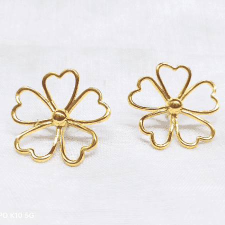 Flower Stud earring, Brass 18k gold plated, Wholesale earring for women